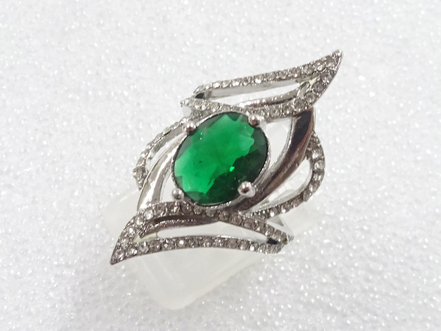 JAPANESE KIMONO / COLORED STONE RING (SIZE 10)